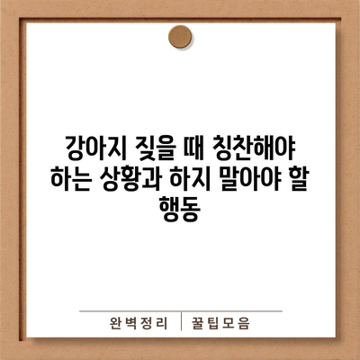 강아지 짖을 때 칭찬해야 하는 상황과 하지 말아야 할 행동