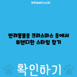 반려동물용 크리스마스 옷에서 트렌디한 스타일 찾기