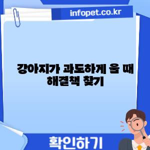 강아지가 과도하게 울 때 해결책 찾기