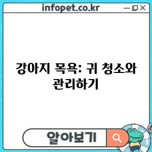강아지 목욕: 귀 청소와 관리하기