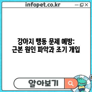 강아지 행동 문제 예방: 근본 원인 파악과 조기 개입